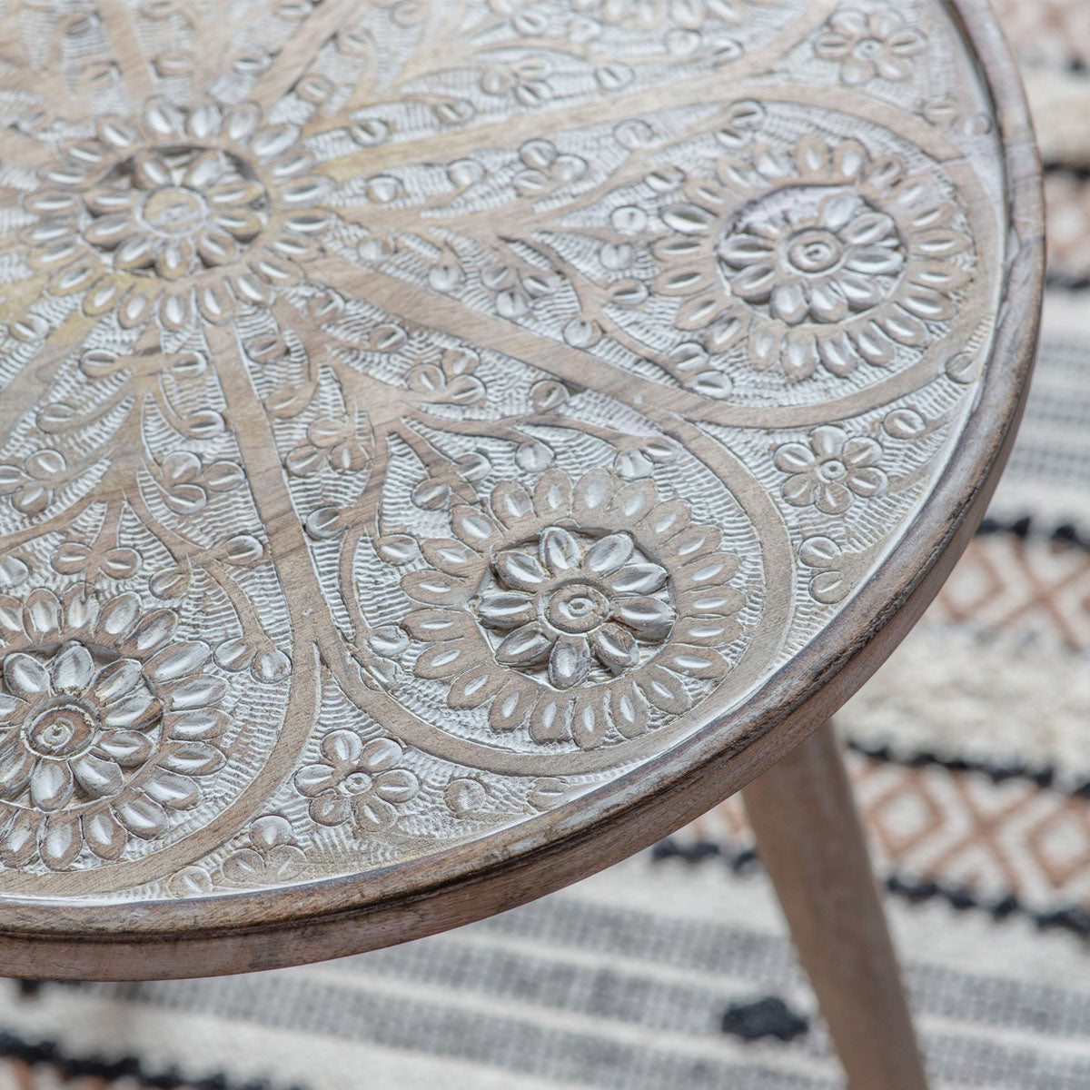 Gallery Direct Agra Side Table Natural White 450x450x550mm