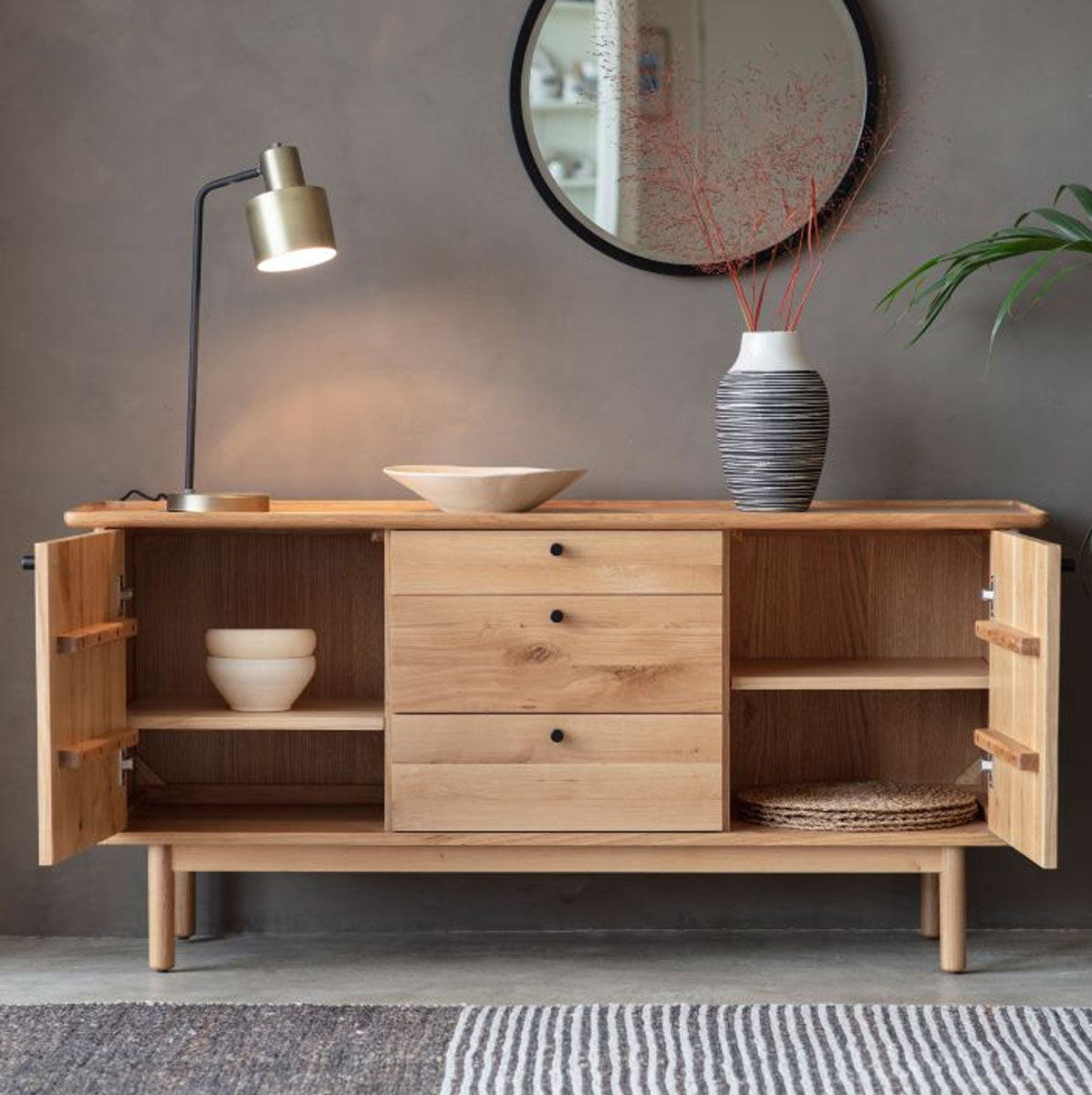 Gallery Direct Kingham 2 Door 3 Drawer Sideboard 1500x450x710mm