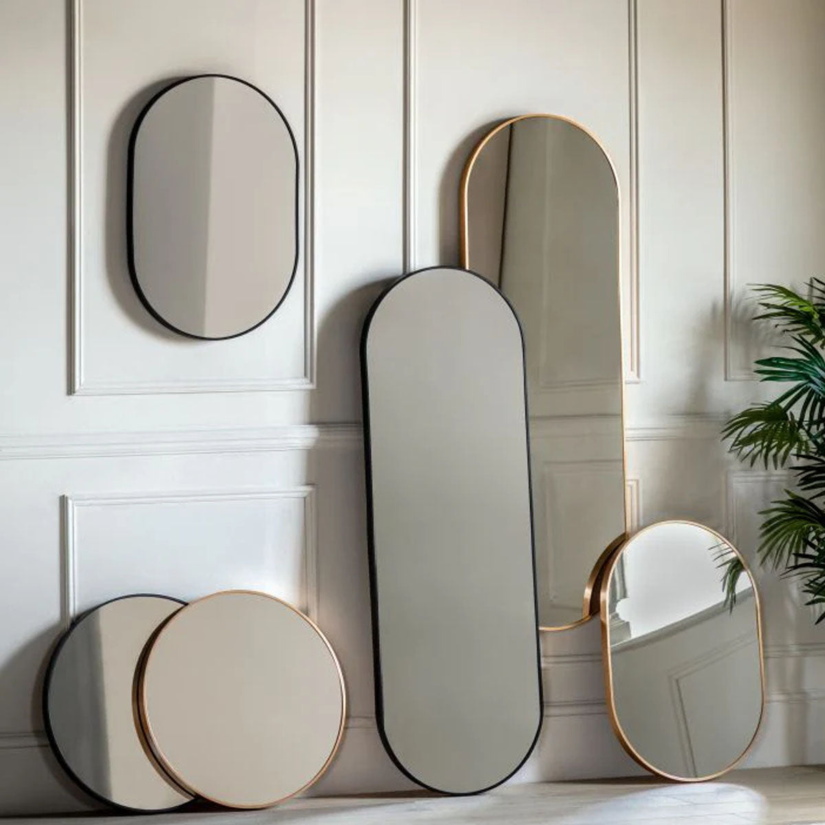Gallery Direct Yardley Mirror Black 500x40x1500mm