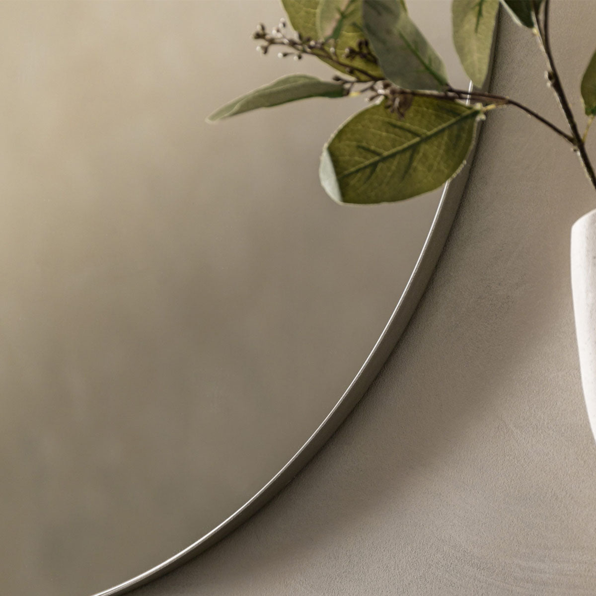 Gallery Direct Bowie Round Mirror Silver 800x800mm