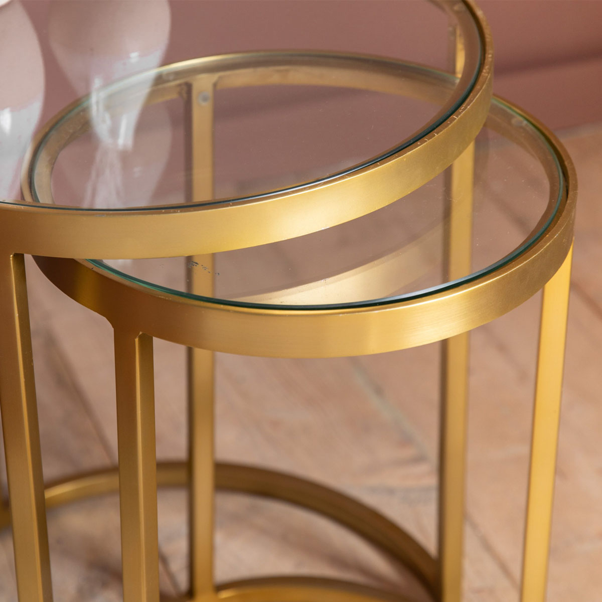Gallery Direct Rowe Nest of Two Tables Gold