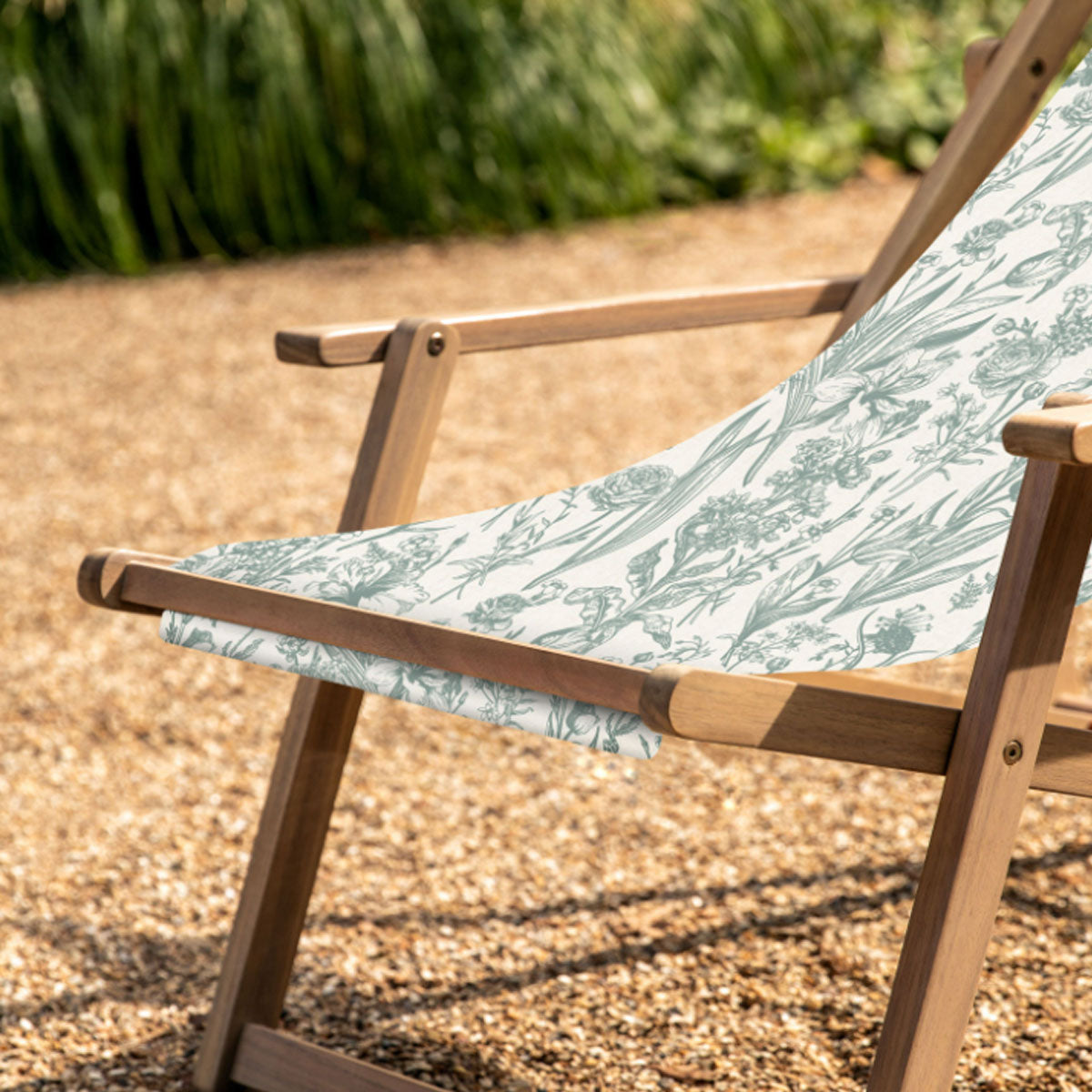 Gallery Direct Creta Deck Chair Verde Flora