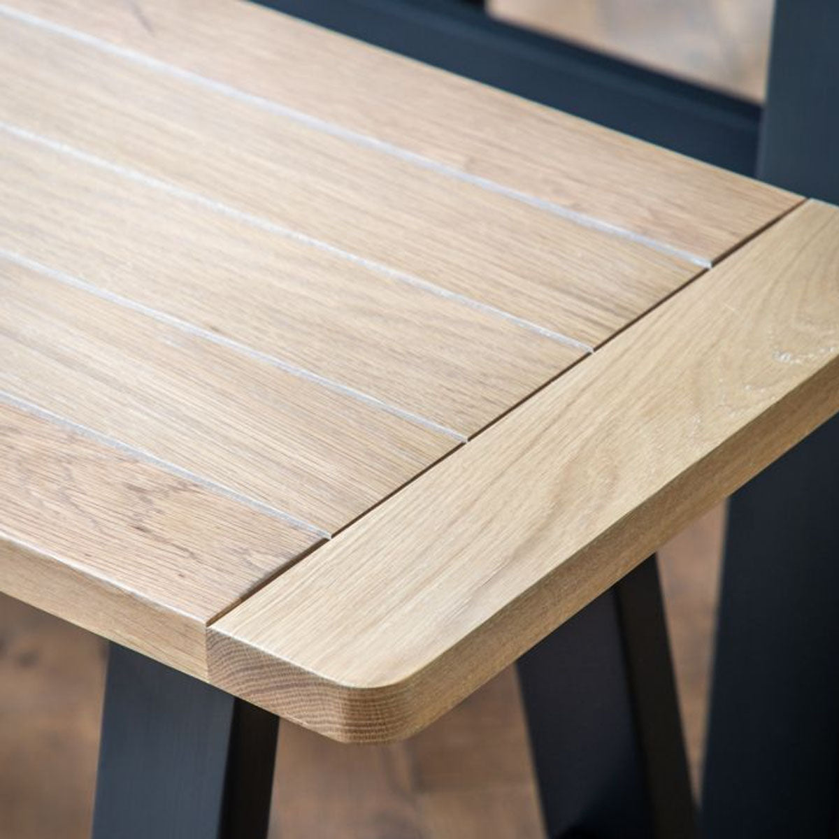 Gallery Direct Eton Trestle Bench Meteor 1500x380x450mm