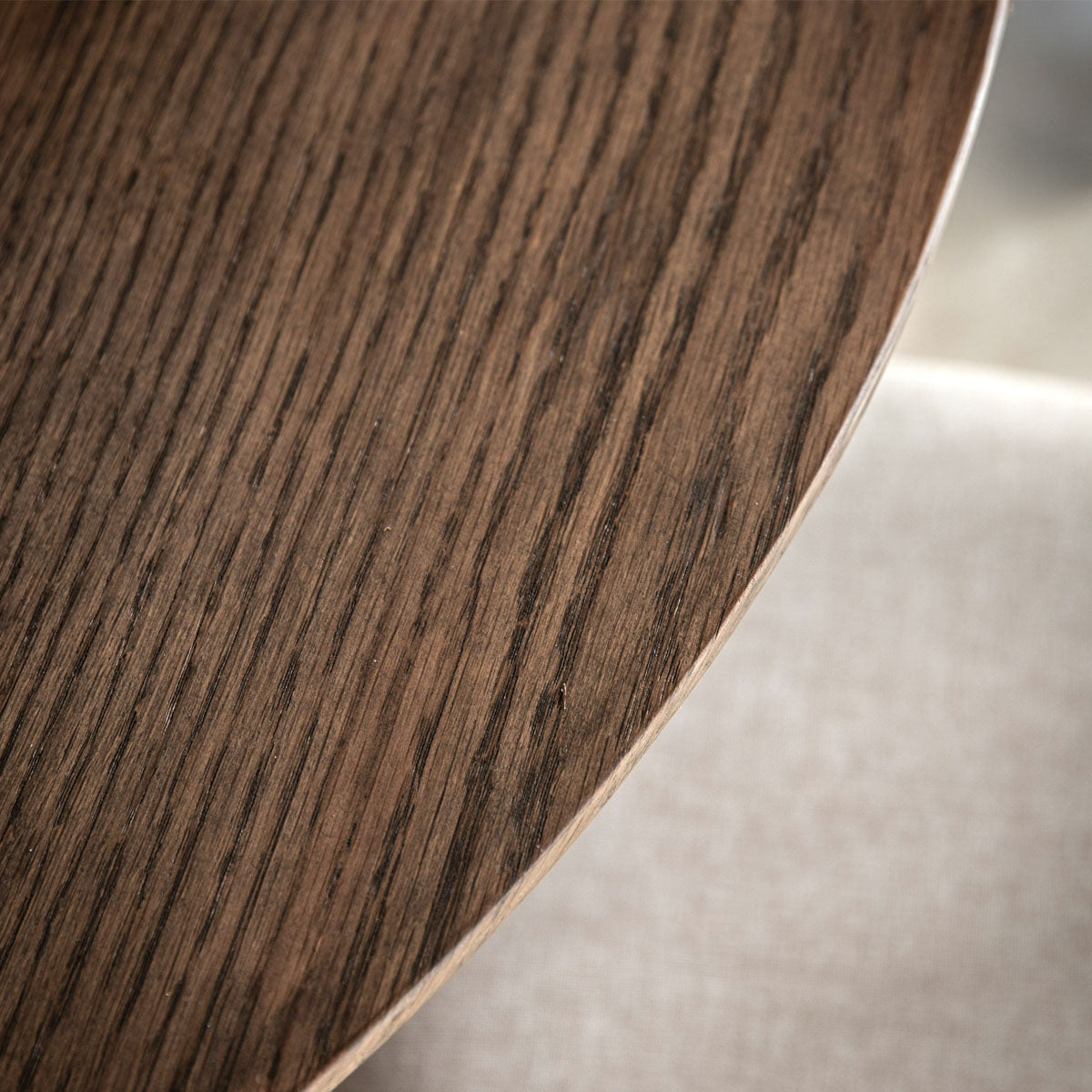 Gallery Direct Hatfield Round Dining Table Smoked 1100x1100x750mm