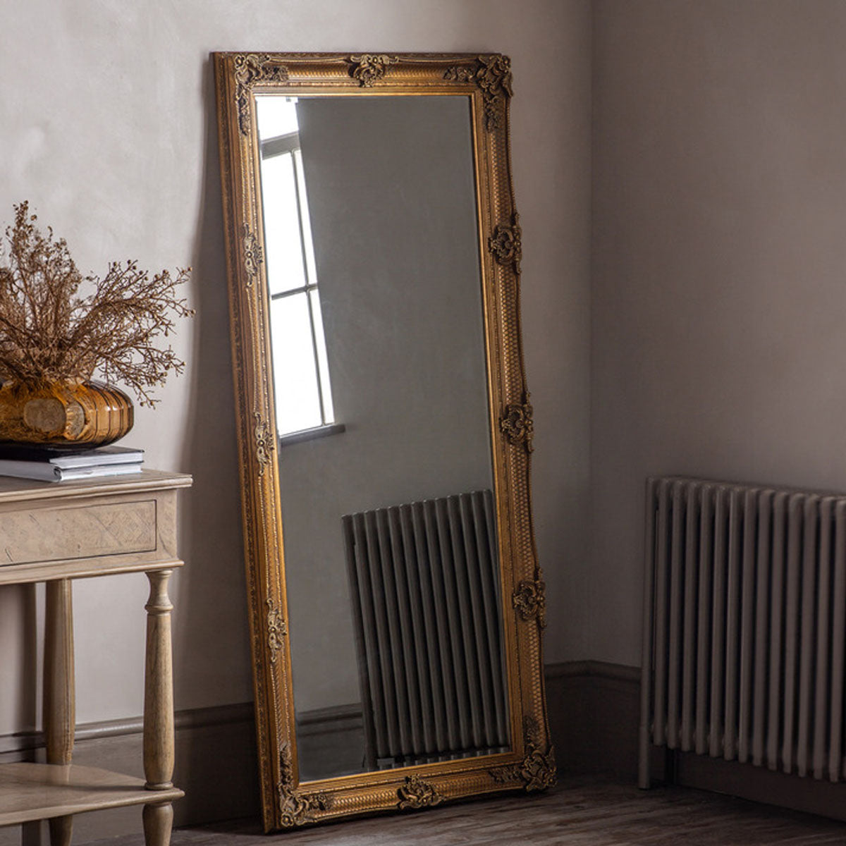 Gallery Direct Abbey Leaner Mirror Gold 1650x795mm