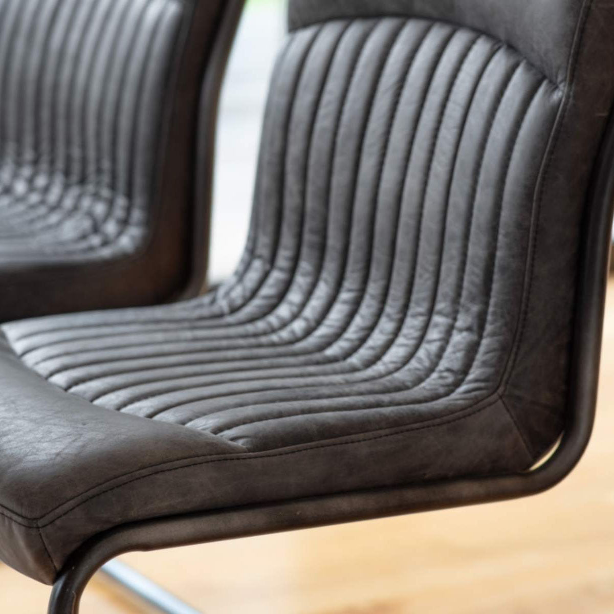 Gallery Direct Capri Leather Chair Antique Ebony 520x660x880mm