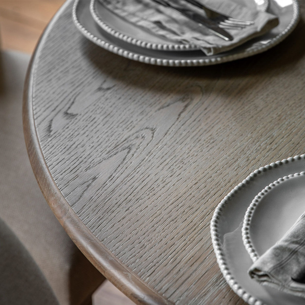 Gallery Direct Artisan Round Ext Dining Table 1200/1600x1200x750m