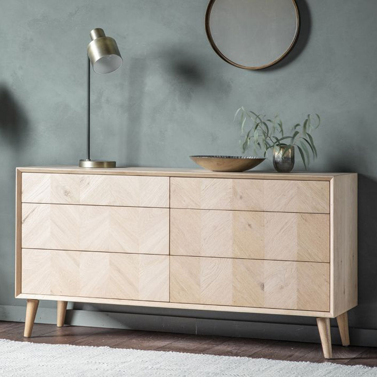 Gallery Direct Milano 6 Drawer Chest 1340x450x700mm