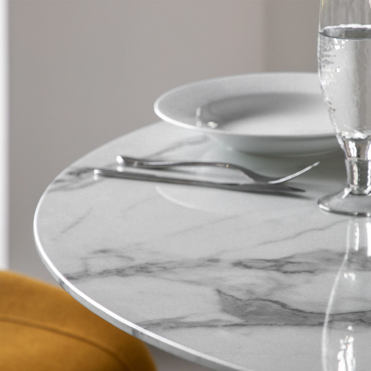 Gallery Direct Connolly Dining Table White Effect 1100x1100x750mm