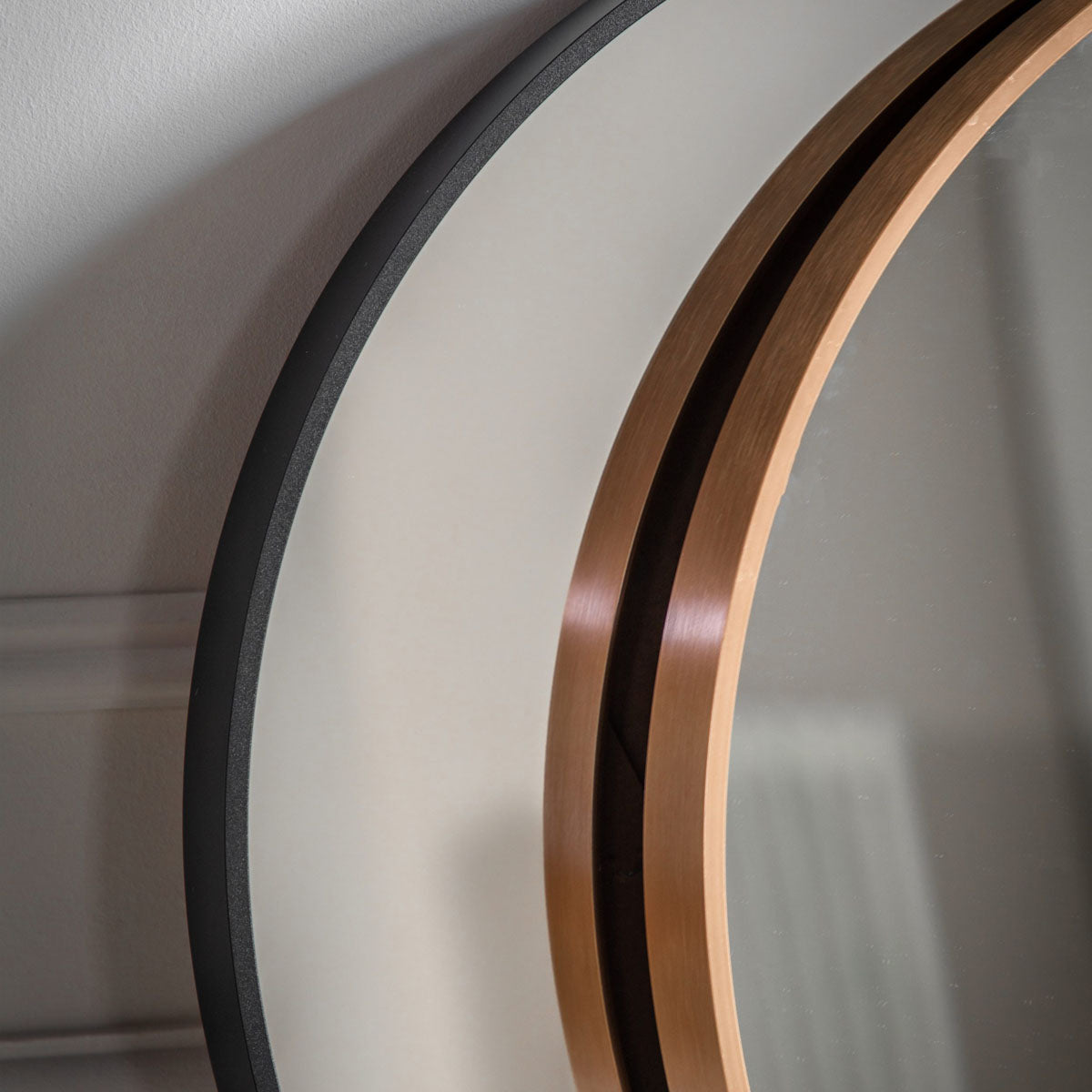 Gallery Direct Yardley Convex Round Mirror Black 800mm