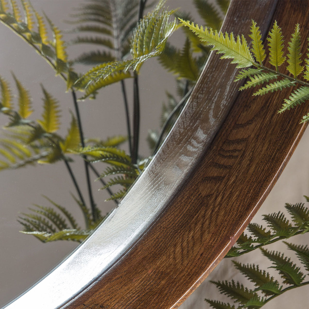 Gallery Direct Keaton Round Mirror Walnut 735x735mm