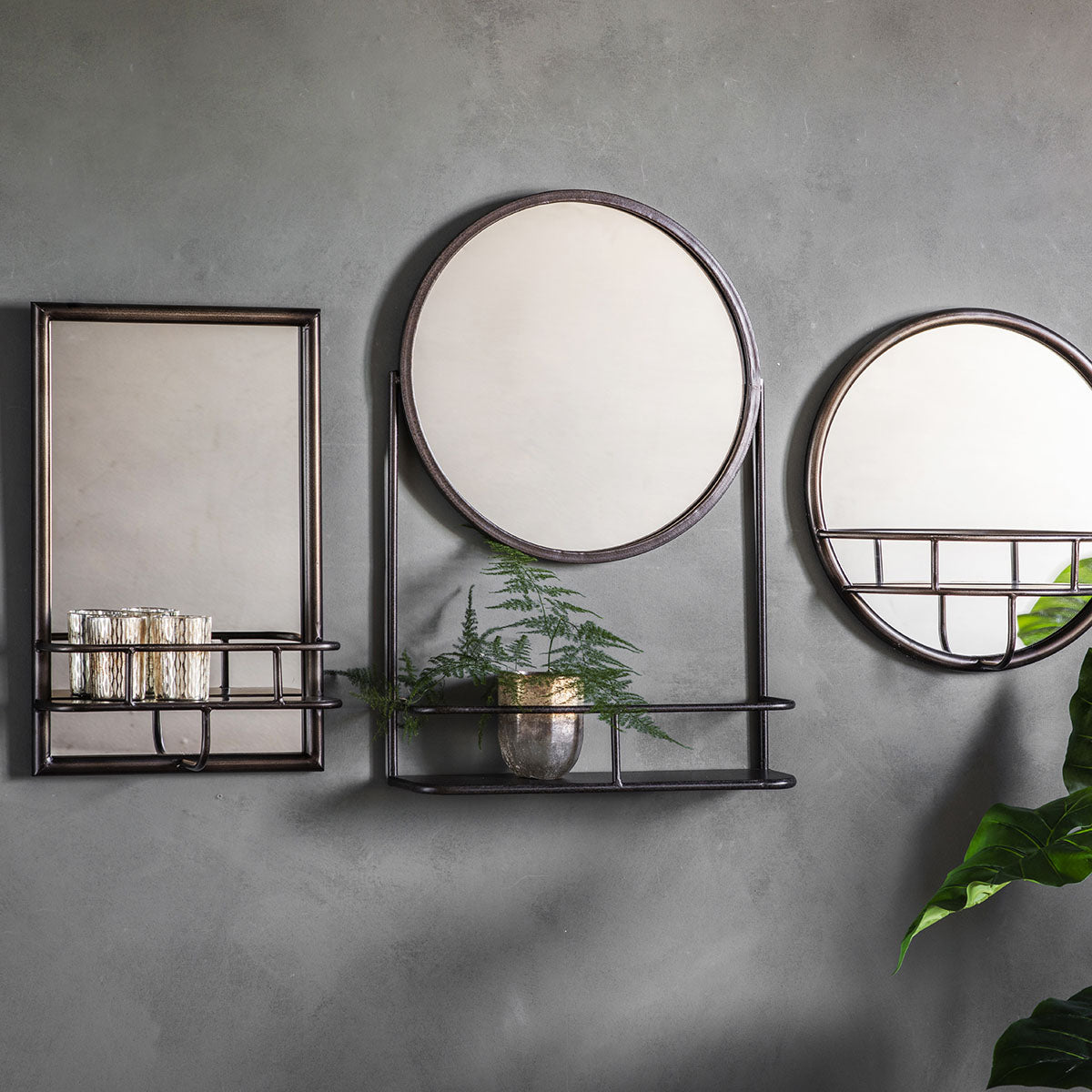 Gallery Direct Milton Rectangle Mirror Black 300x100x480mm