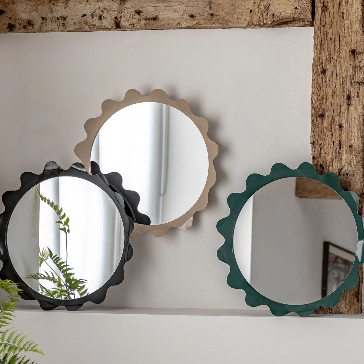 Gallery Direct Shoreditch Round Mirror Taupe 600mm