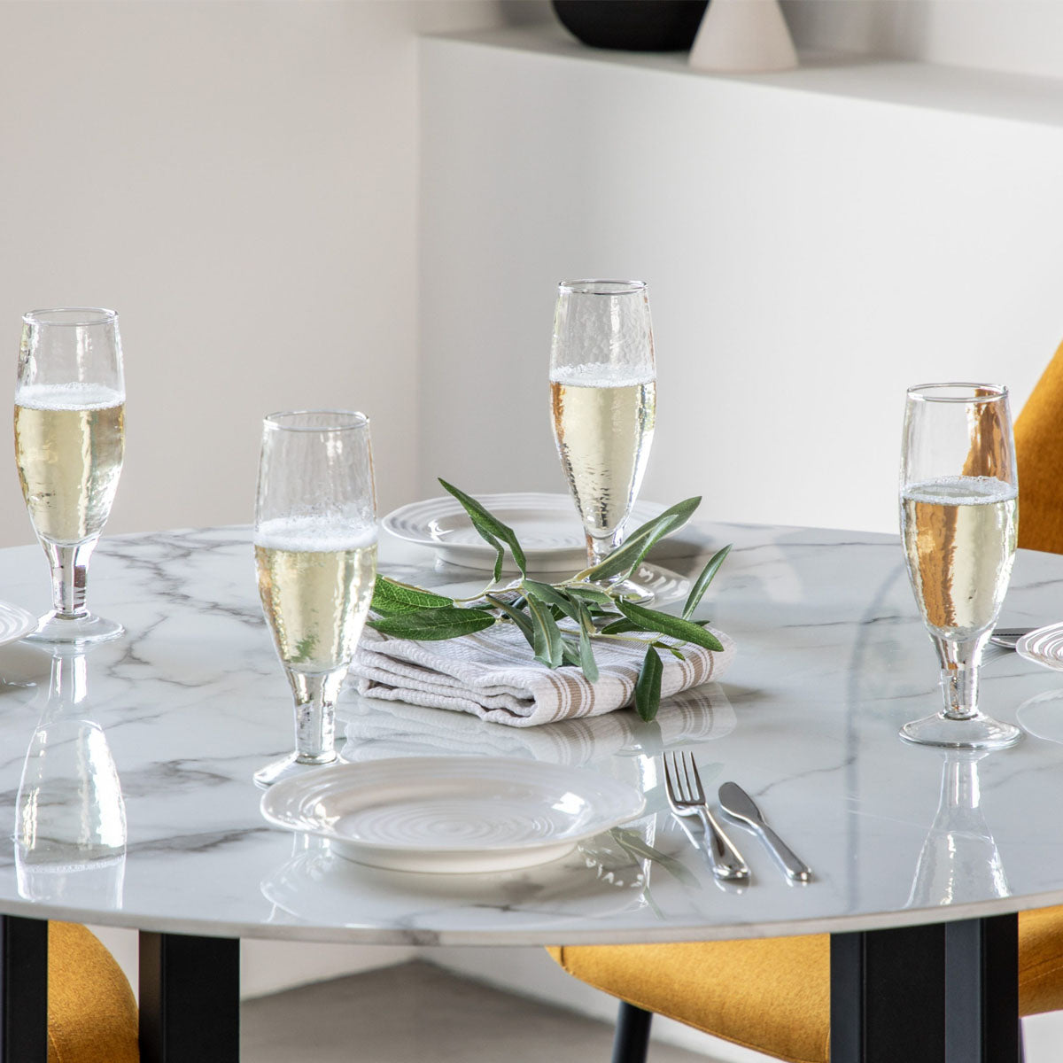 Gallery Direct Connolly Dining Table White Effect 1100x1100x750mm