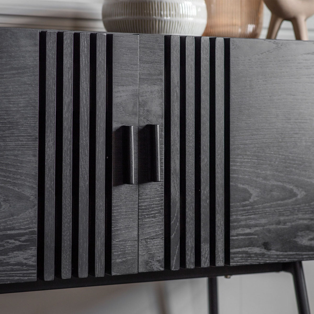 Gallery Direct Holsen 2 Door Sideboard Black 1200x420x970mm