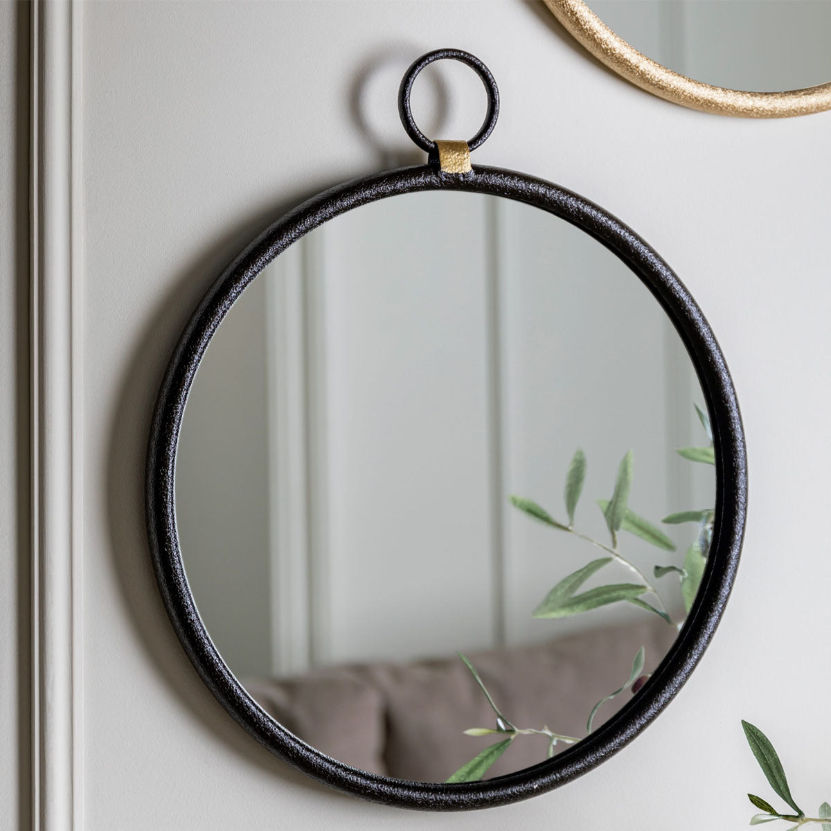 Gallery Direct Bayswater Black Round Mirror 610x700mm