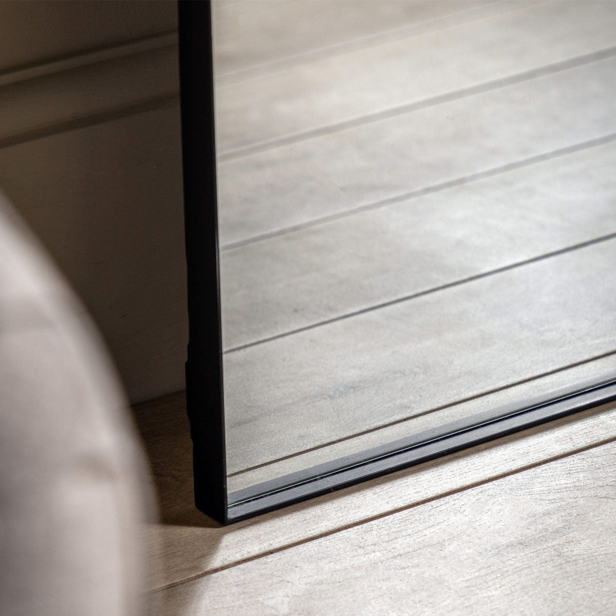 Gallery Direct Hurston Leaner Mirror Black 500x1700mm
