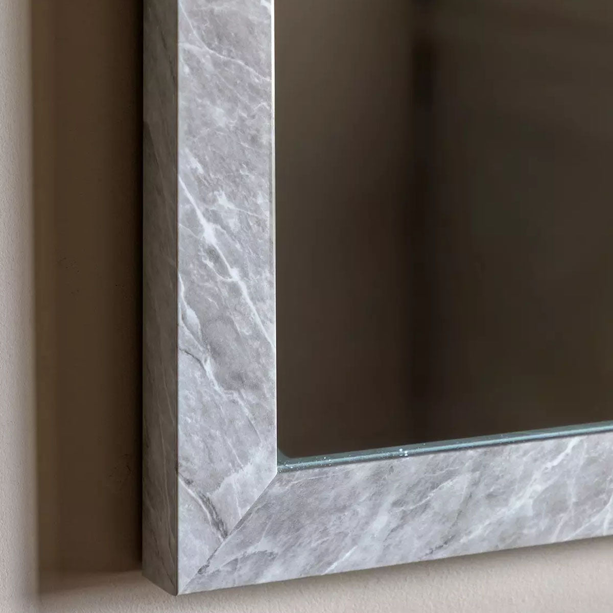 Gallery Direct Romano Rectangle Mirror Marbled White 570x770mm