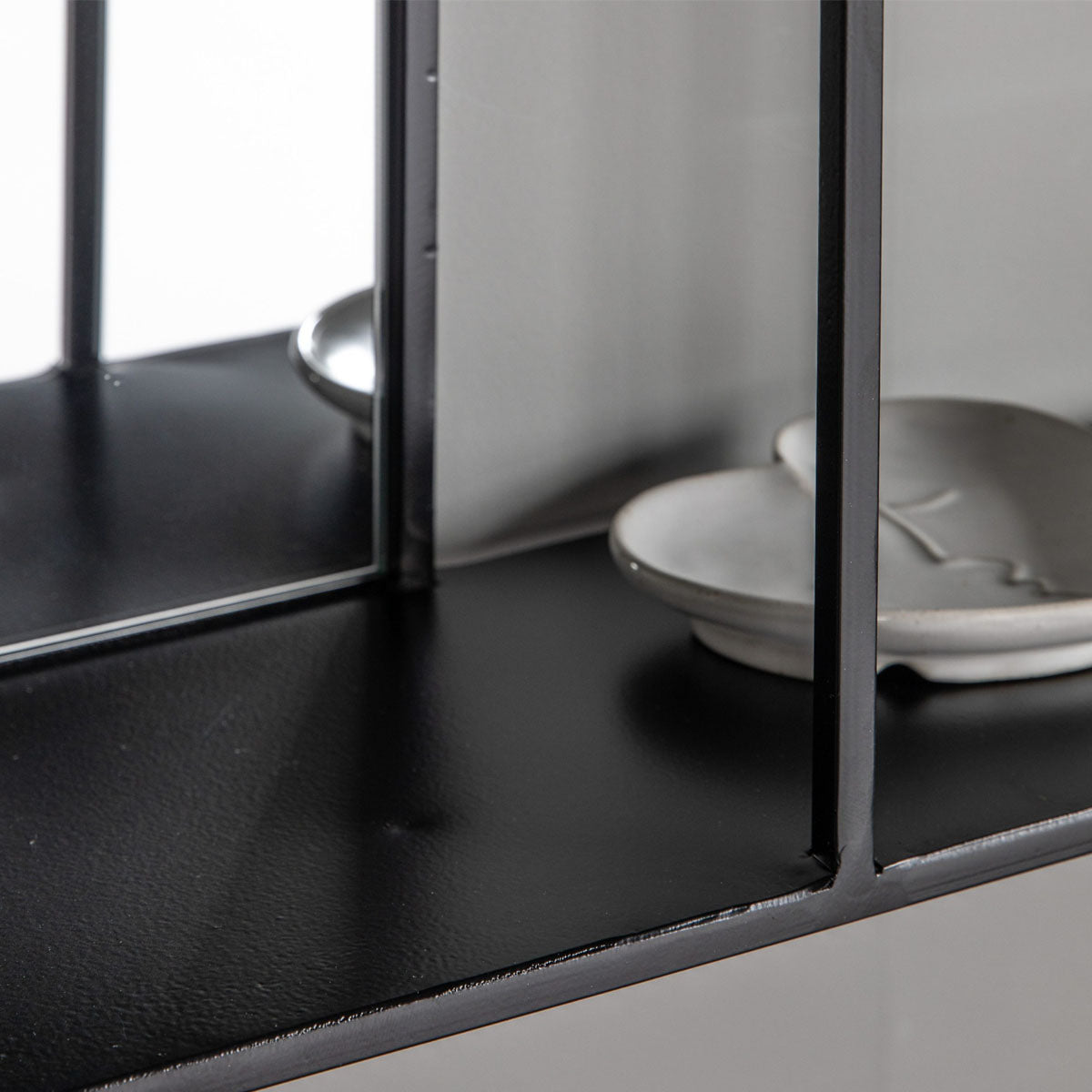 Gallery Direct Bassan Mirror Shelf Black 600x120x650mm