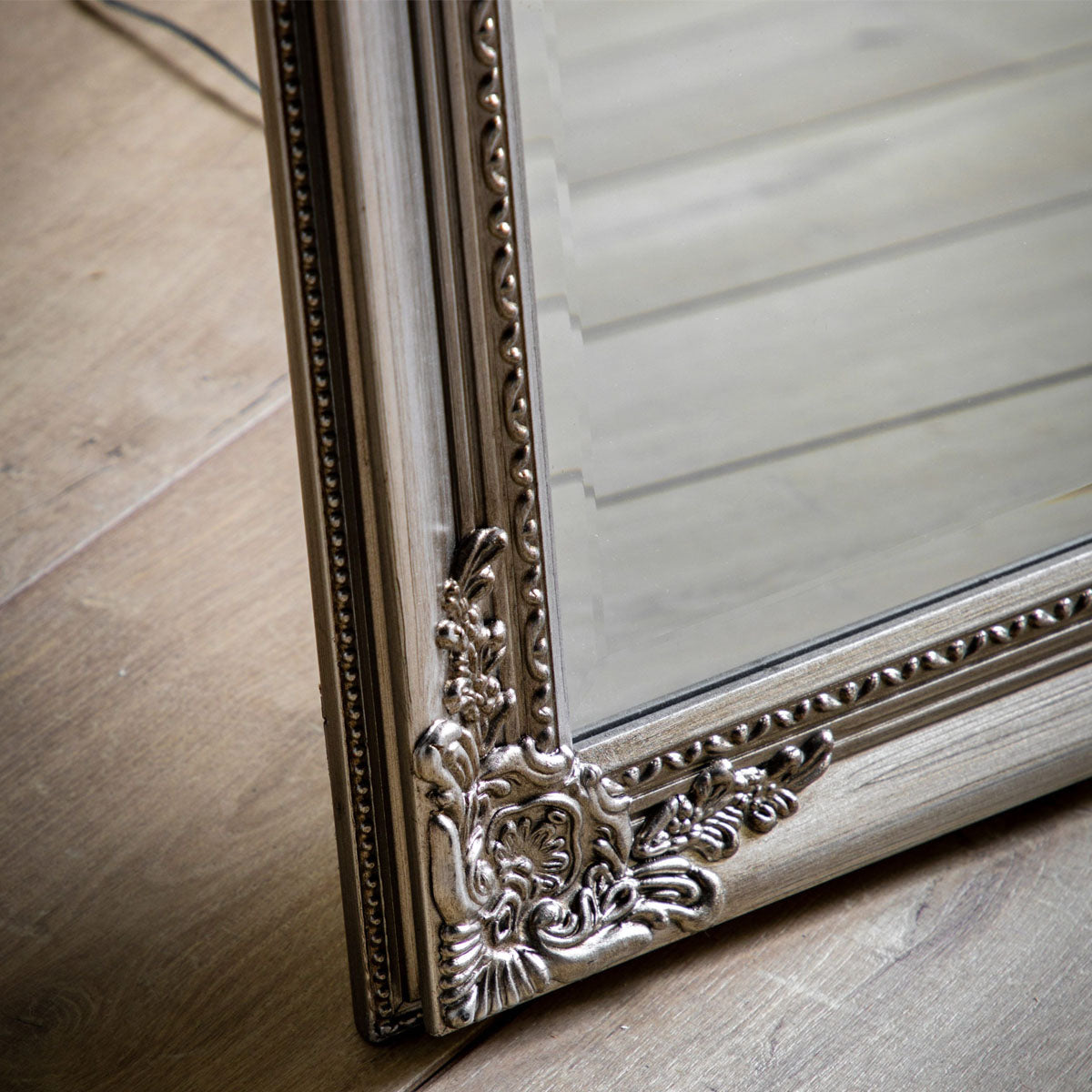 Gallery Direct Lambeth Wood Cheval Mirror Silver 1790x455mm