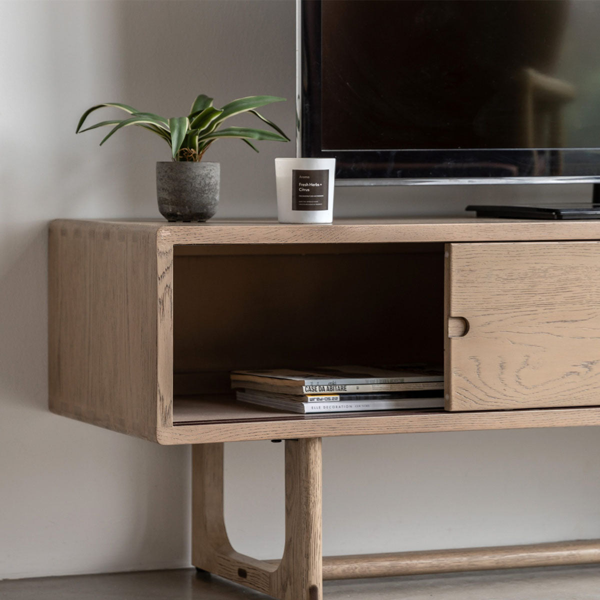 Gallery Direct Craft Media Unit Smoked 1400x400x450mm