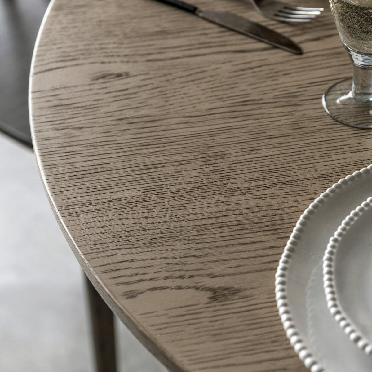 Gallery Direct Craft Round Dining Table Smoked 1100x1100x750mm