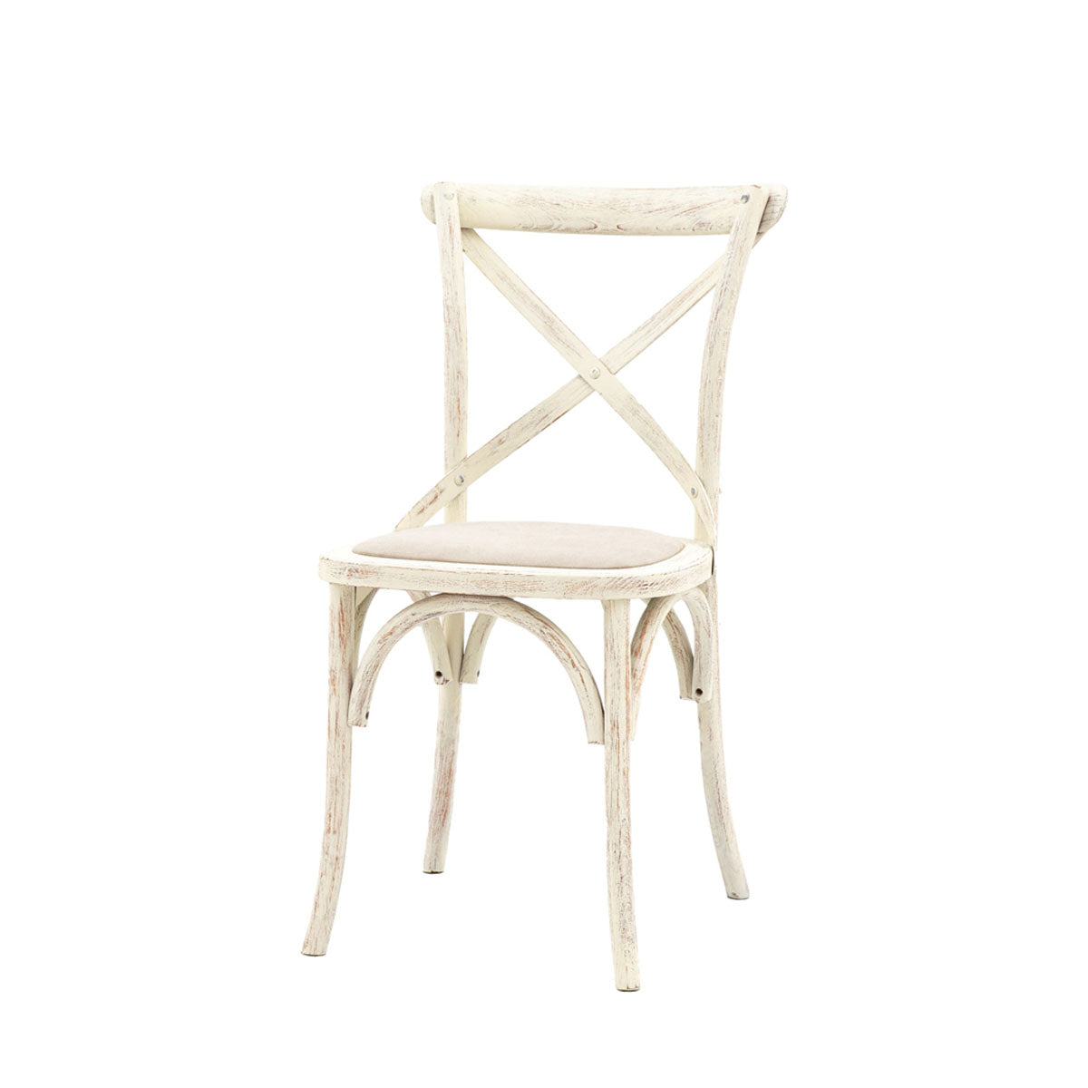 Gallery Direct Cafe Chair White Linen 470x560x880mm (2pk)
