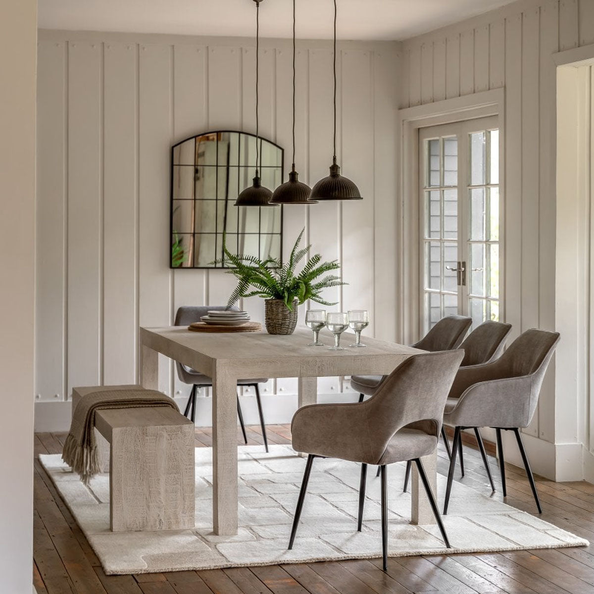 Gallery Direct Iowa Dining Table Whitewash 2000x1000x750mm