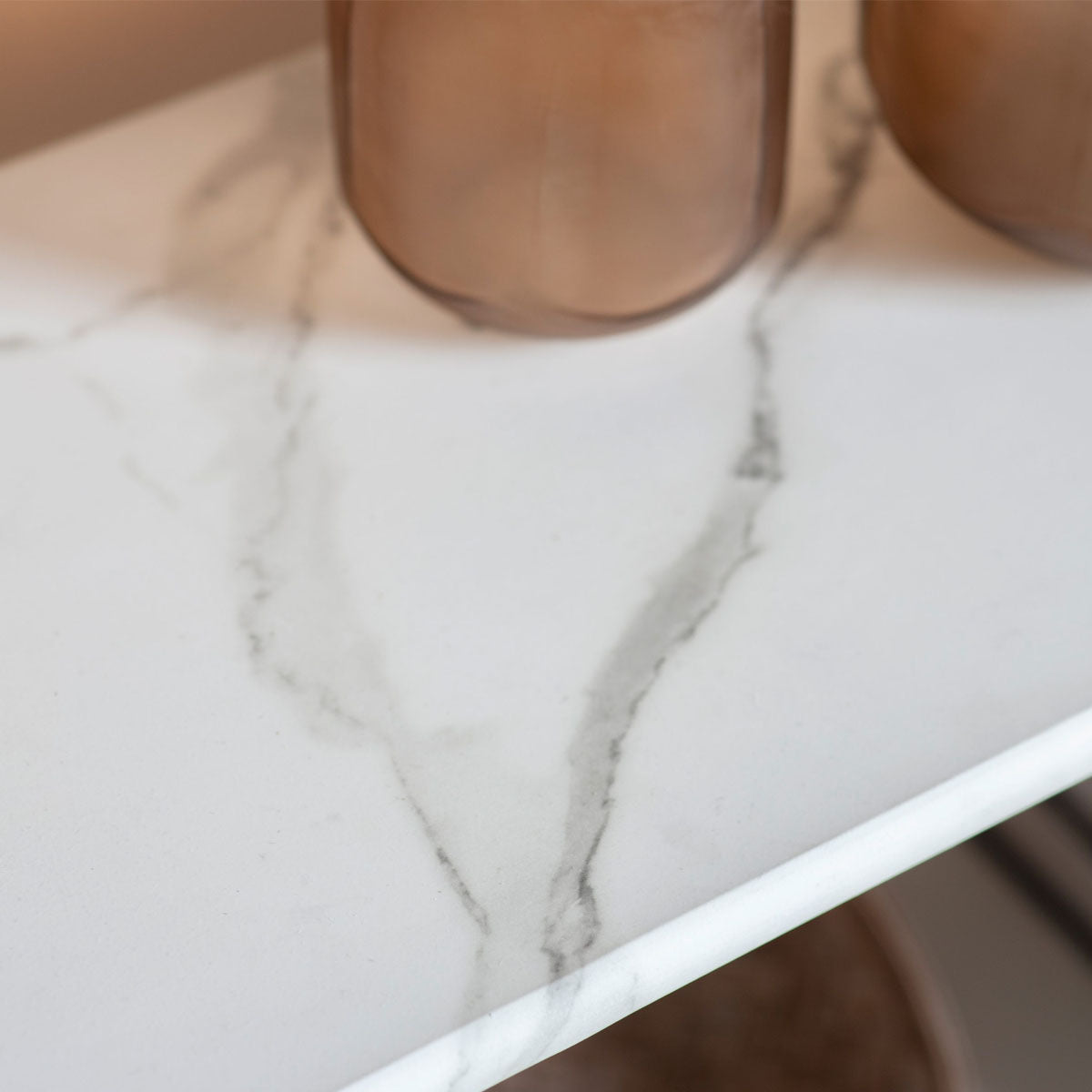 Gallery Direct Linford Console Table White Marble 1200x320x700mm