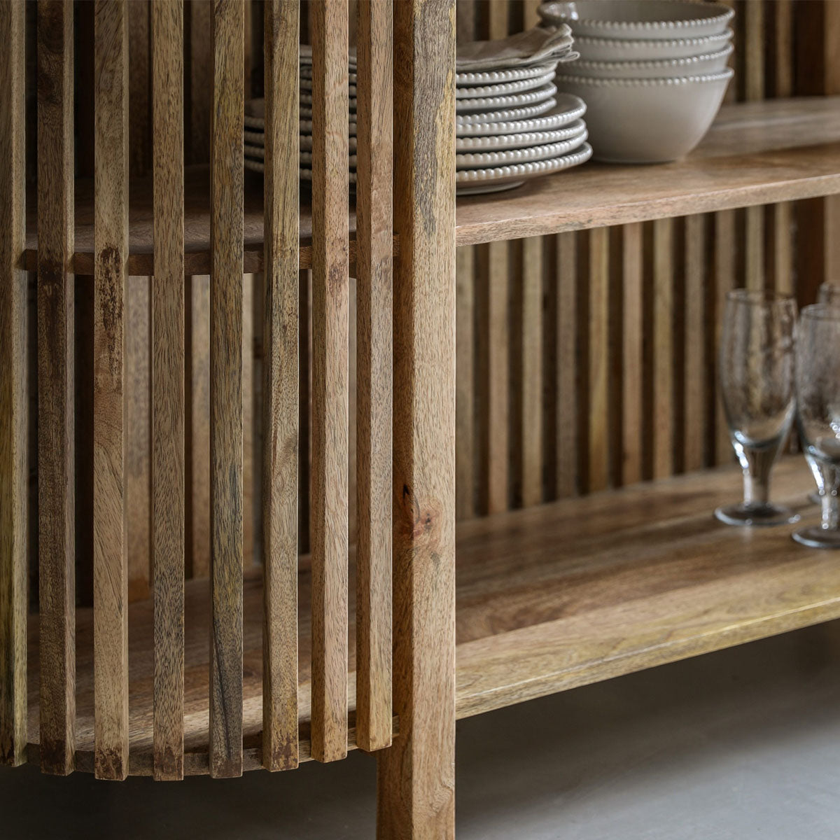 Gallery Direct Voss Slatted Console Table 1400x400x700mm