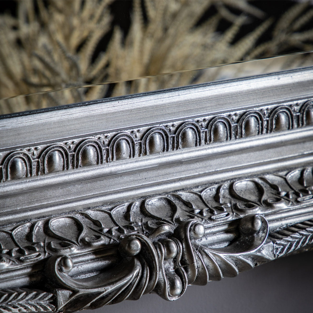 Gallery Direct Carved Louis Mirror Silver 1190x890mm