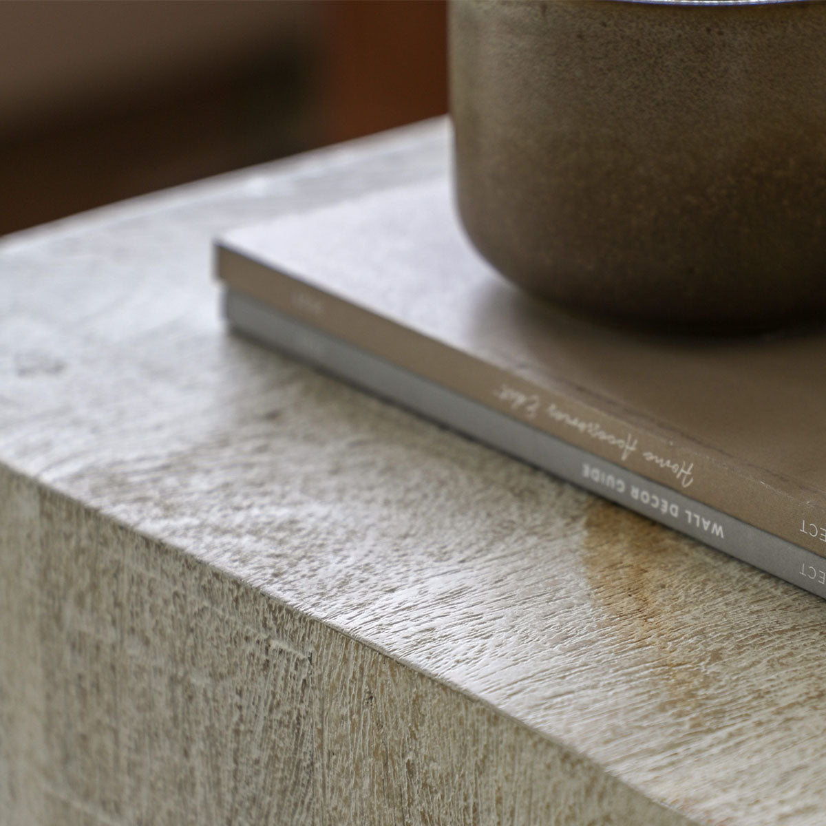 Gallery Direct Iowa Side Table Whitewash 400x400x550mm