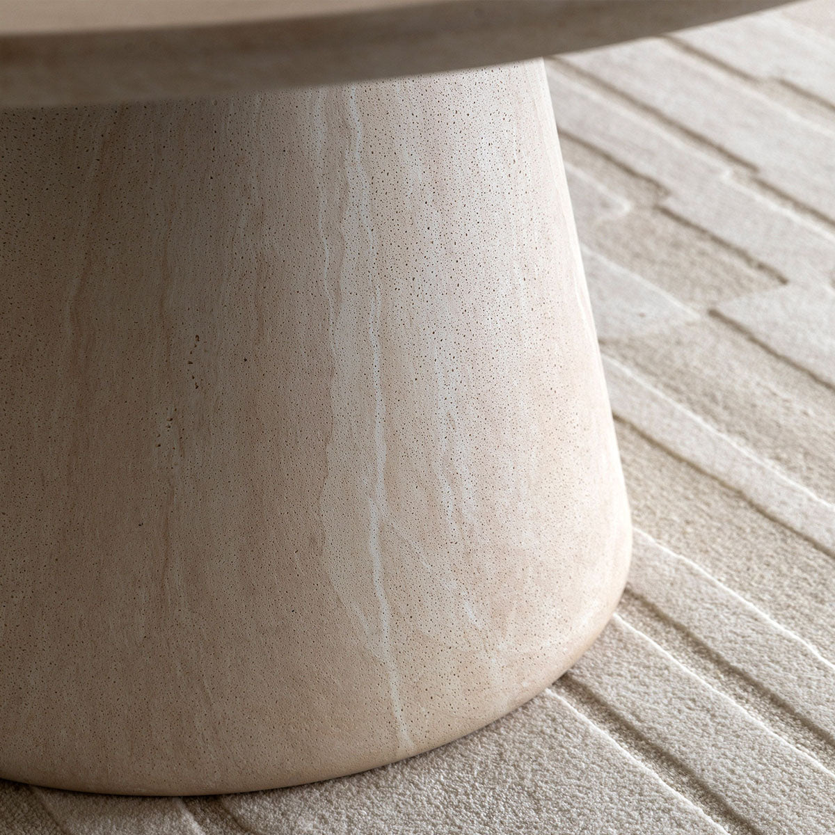 Gallery Direct Pedra Round Dining Table Travertine 1520x1520x760mm