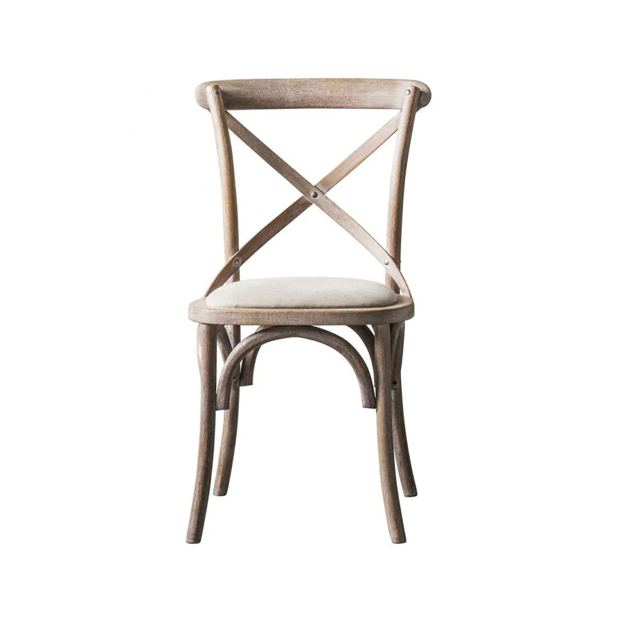Gallery Direct Cafe Chair Washed Oak Linen 470x560x880mm (2pk)