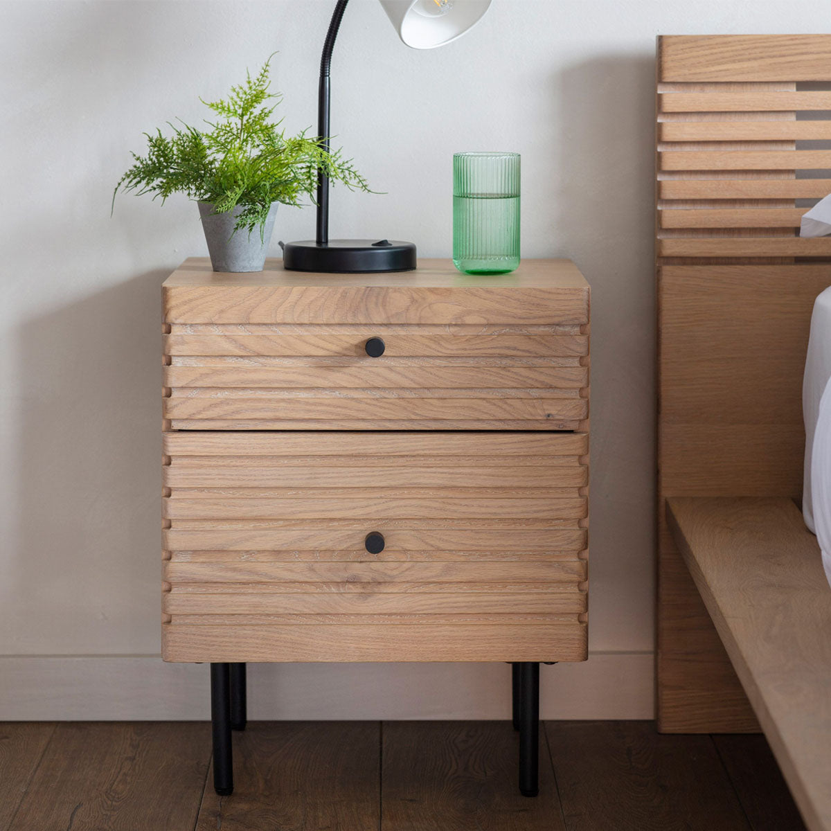 Gallery Direct Okayama 2 Drawer Bedside 450x400x550mm