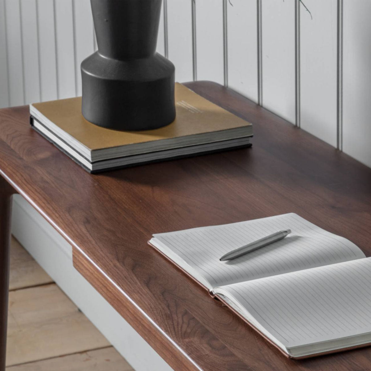 Gallery Direct Madrid 1 Drawer Desk Walnut 1300x500x750mm