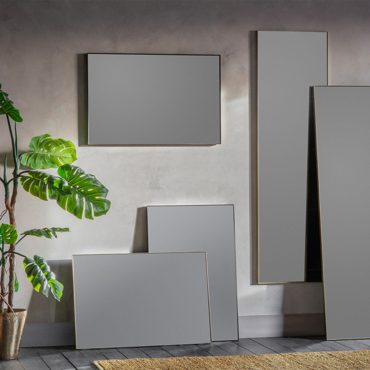 Gallery Direct Hurston Mirror Champagne 600x30x900mm