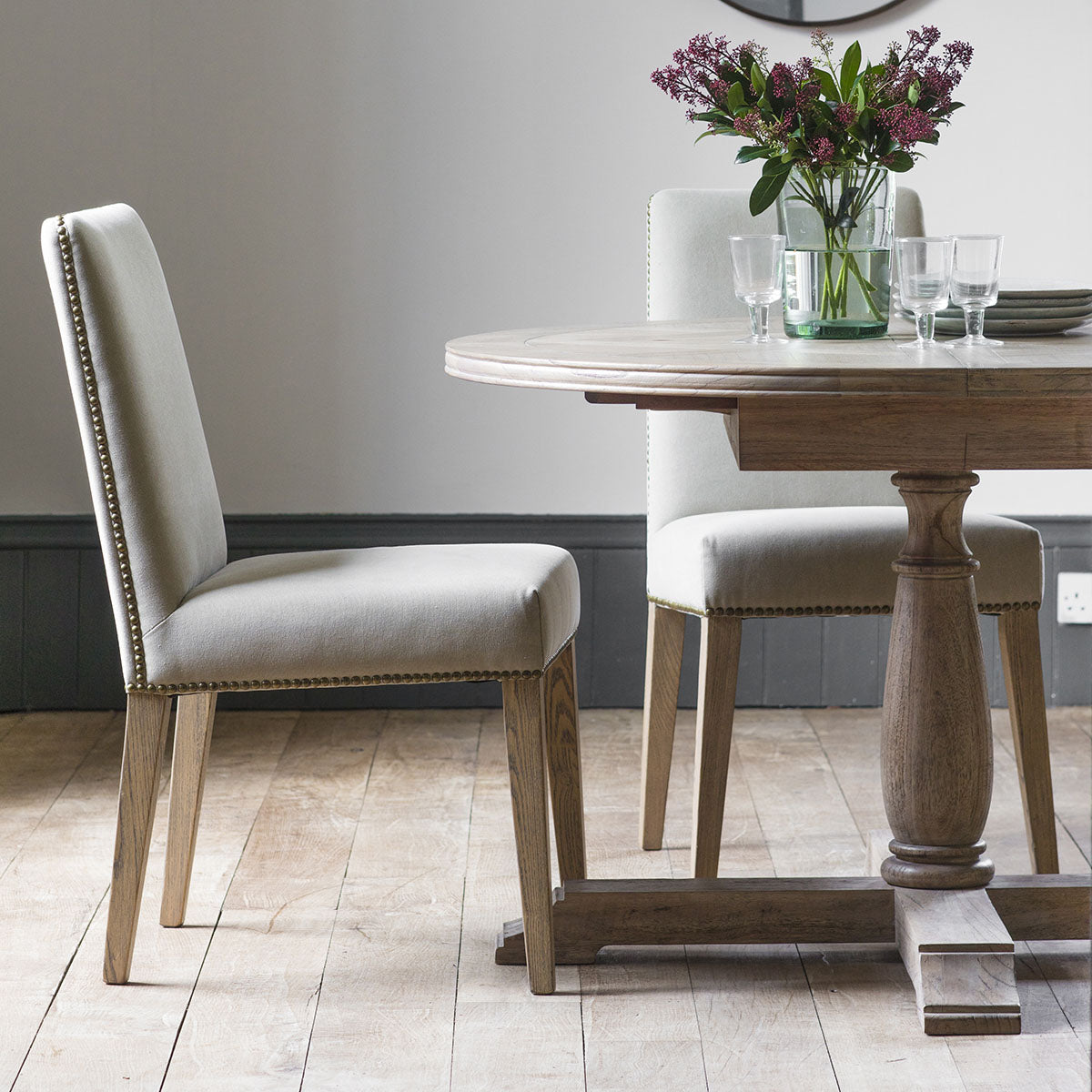 Gallery Direct Rex Dining Chair Cement Linen (2pk)