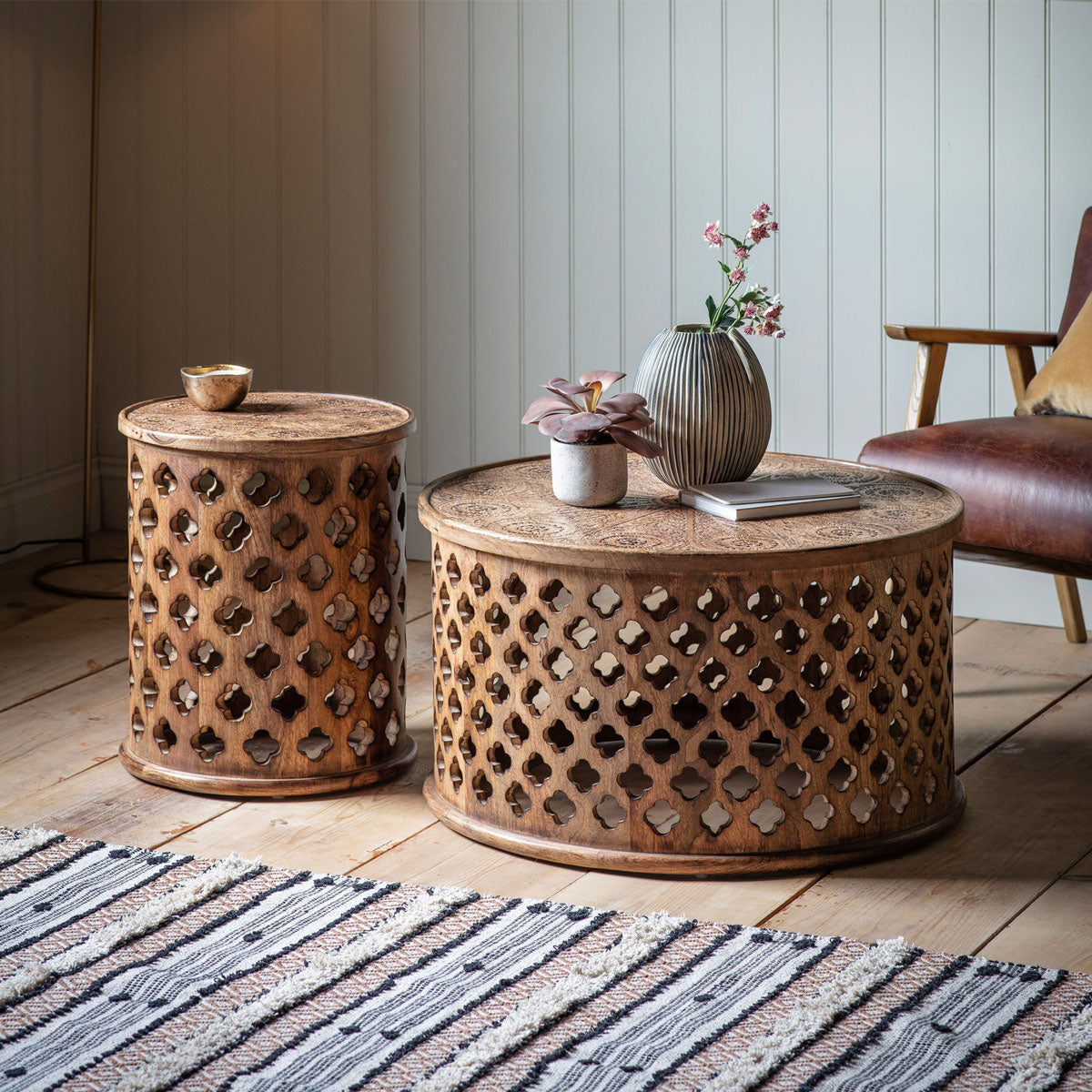 Gallery Direct Jaipur Side Table Natural 460x460x560mm