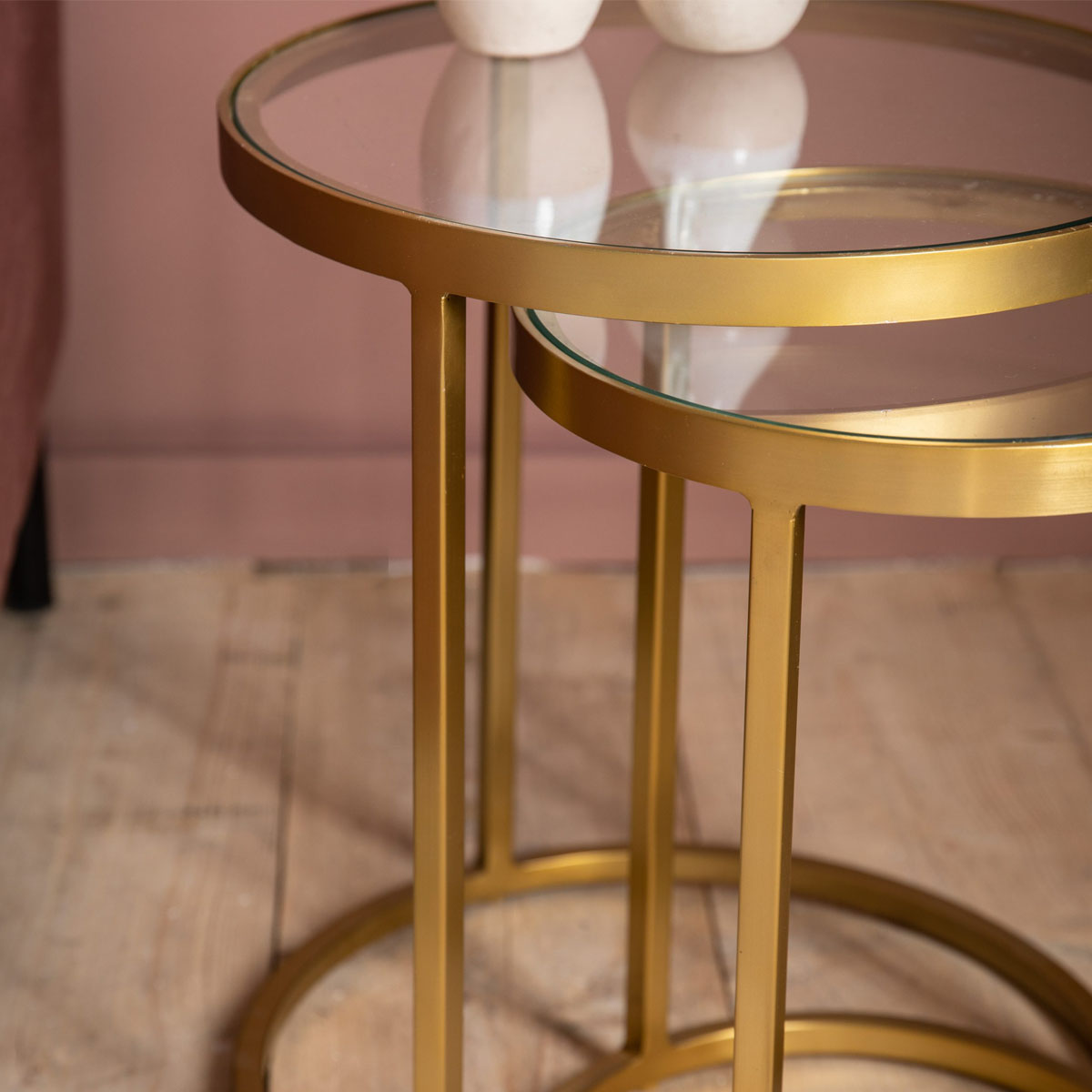 Gallery Direct Rowe Nest of Two Tables Gold