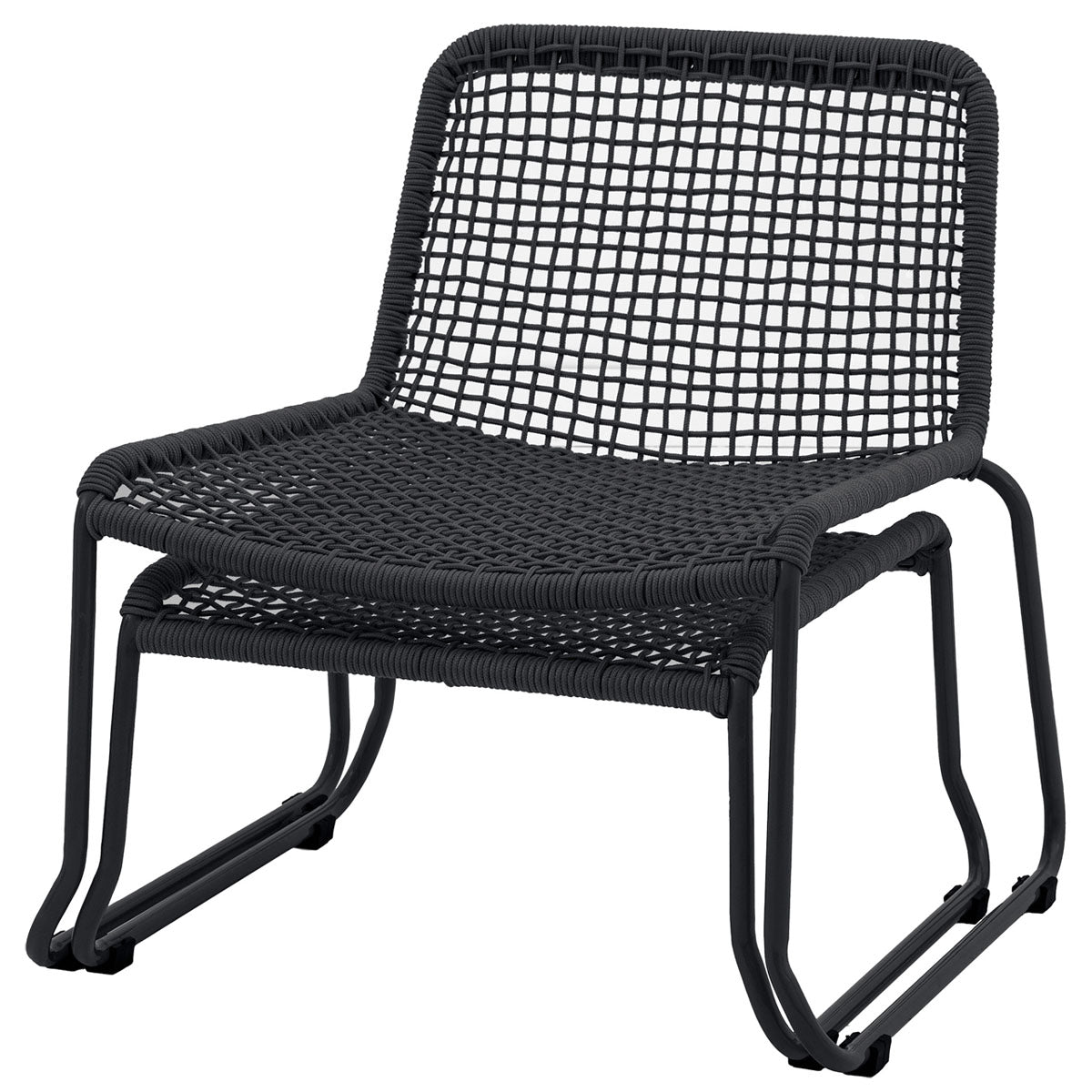 Gallery Direct Sassano Lounge Chair with Footstool Black
