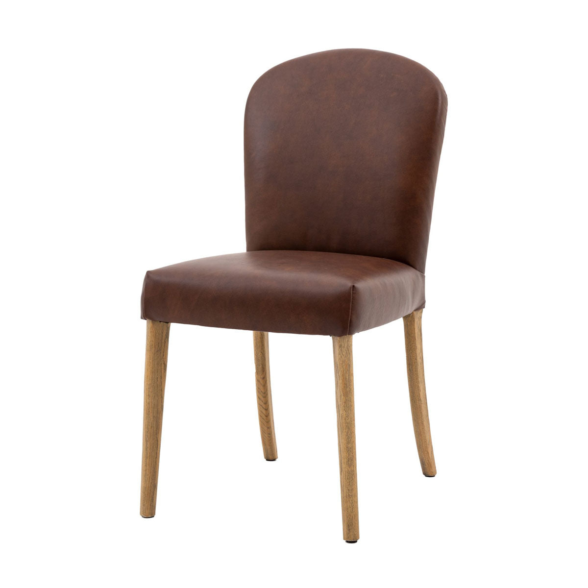Gallery Direct Hinton Dining Chair Brn Leath (2pk) 600x455x890mm