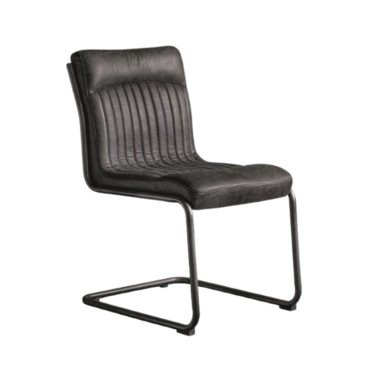 Gallery Direct Capri Leather Chair Antique Ebony 520x660x880mm