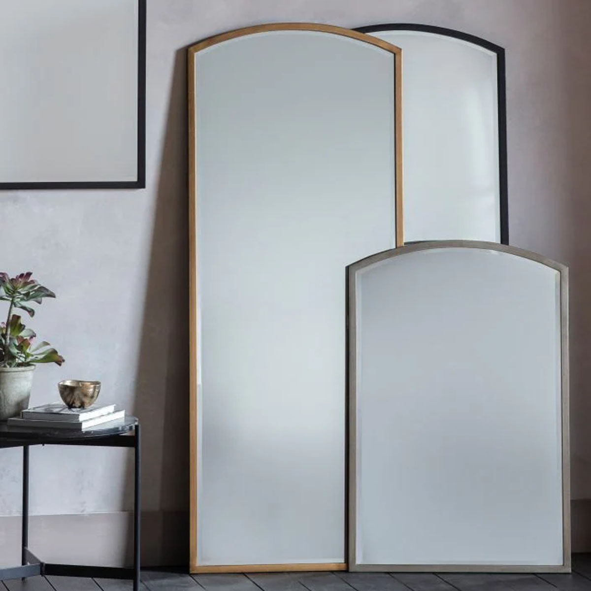 Gallery Direct Higgins Arch Mirror Antique Gold 600x1500mm