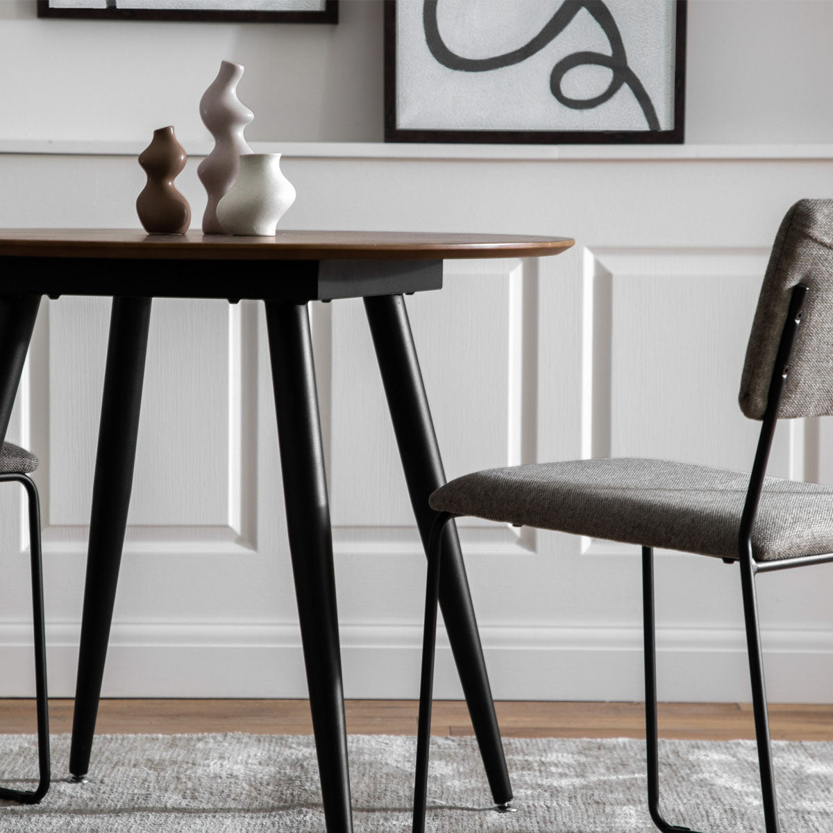 Gallery Direct Astley Round Dining Table Oak 900x900x750mm