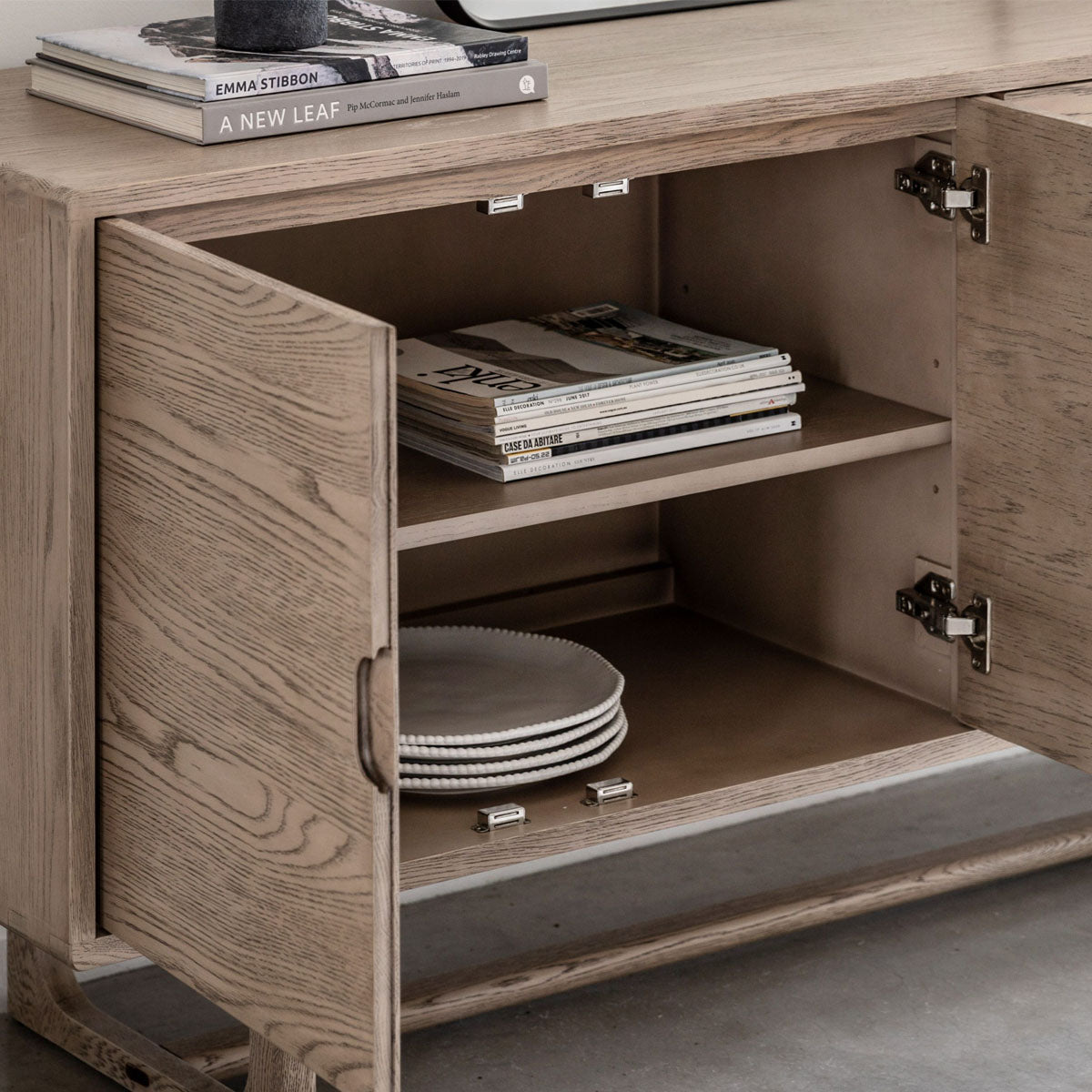 Gallery Direct Craft 4 Door Sideboard Smoked 1700x450x750mm