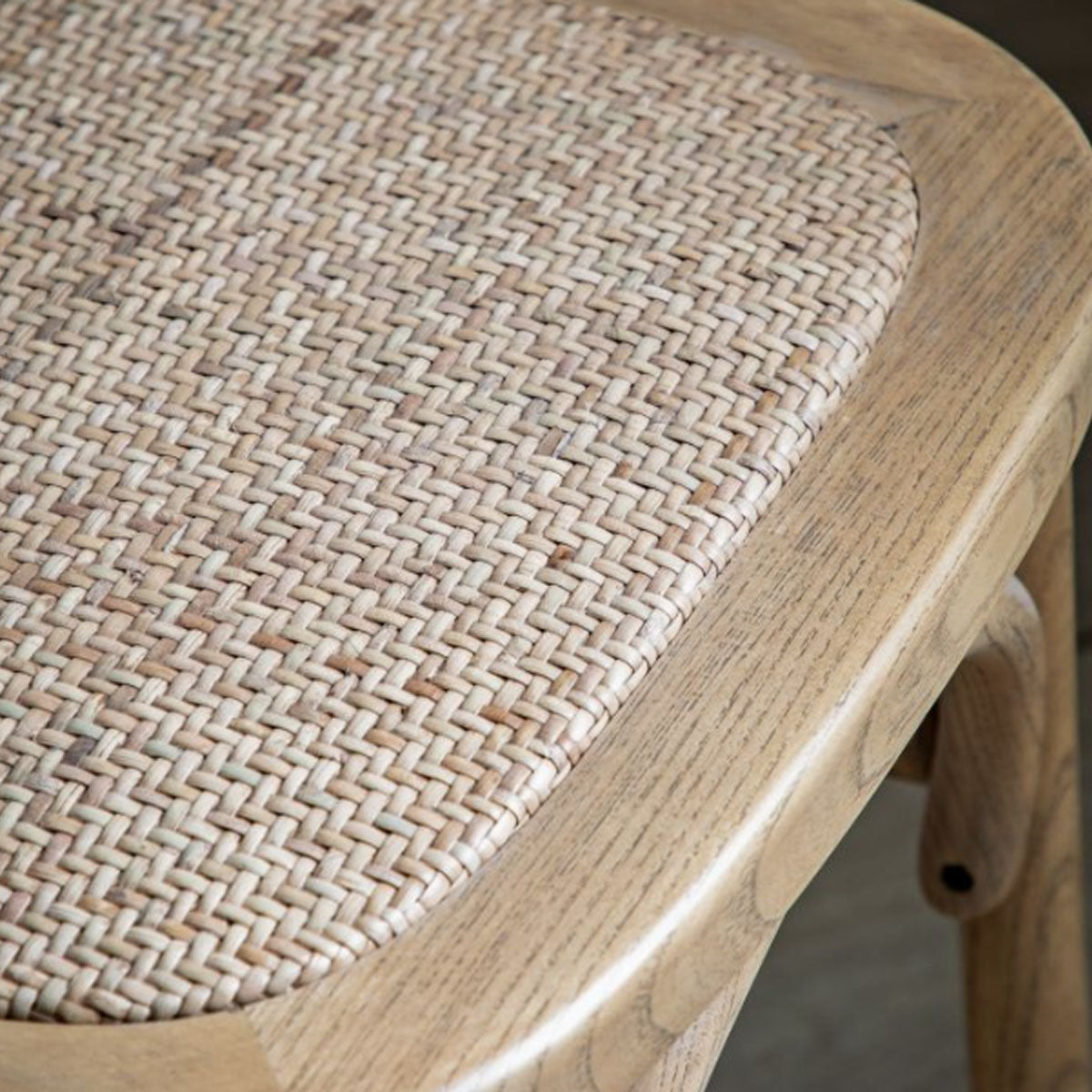 Gallery Direct Cafe Chair Oak/Rattan (2pk)