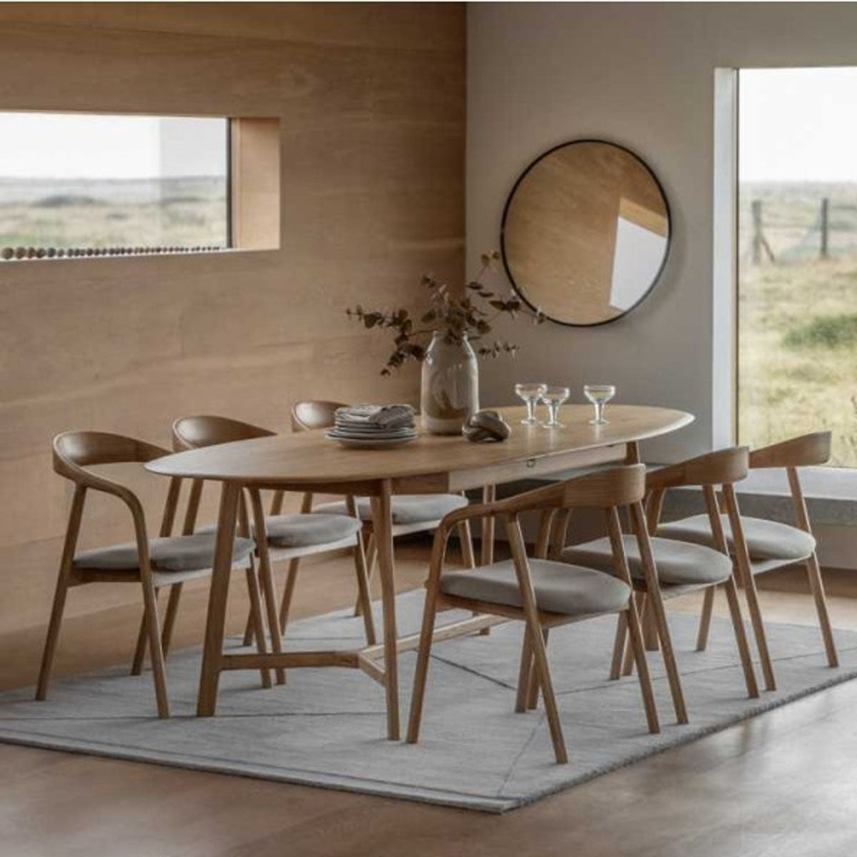 Gallery Direct Madrid Ext Dning Table Walnut  2000/2500x1000x760mm
