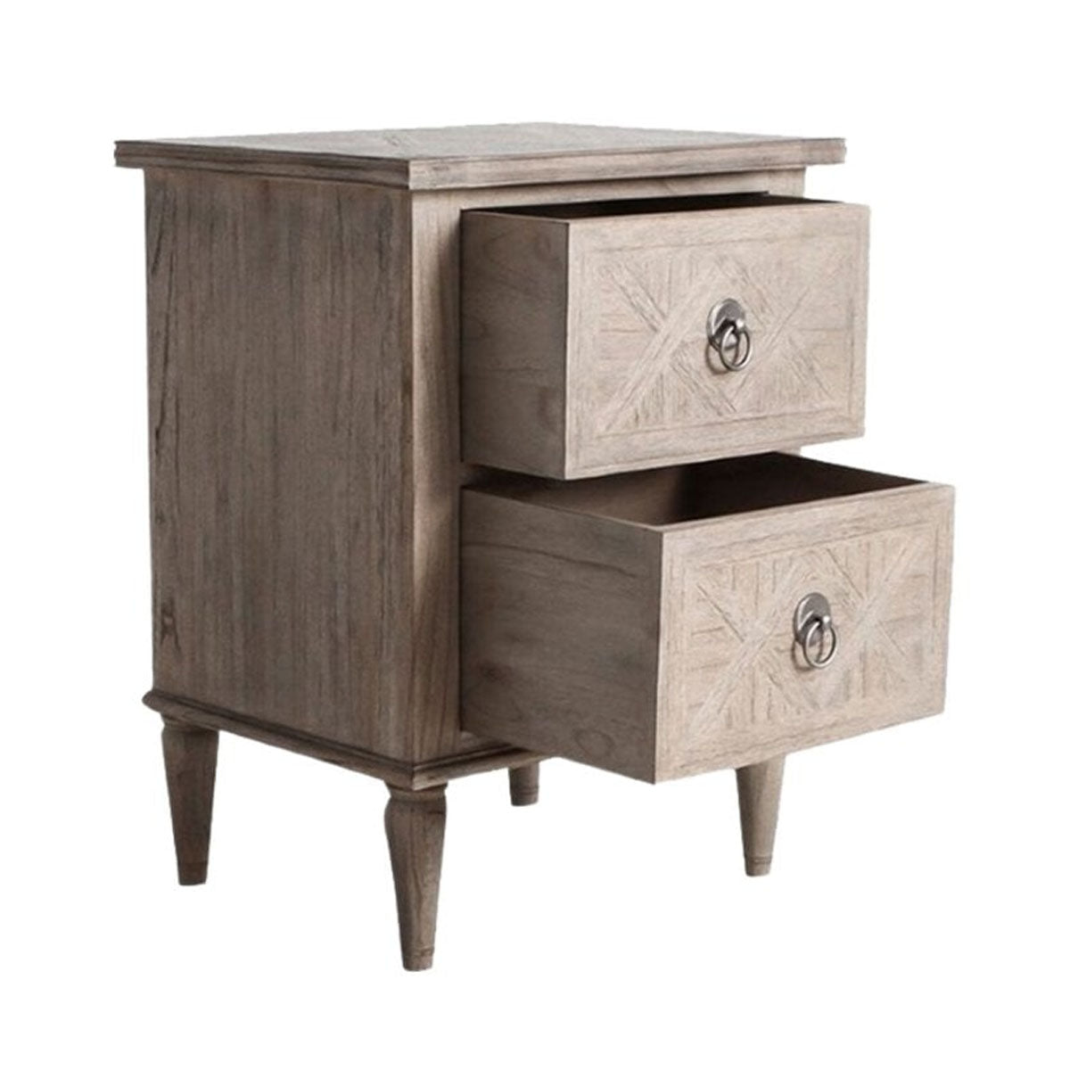 Gallery Direct Mustique 2 Drawer Bedside Table 500x400x665mm
