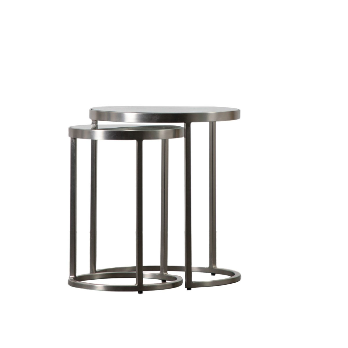 Gallery Direct Rowe Nest of Two Tables Silver